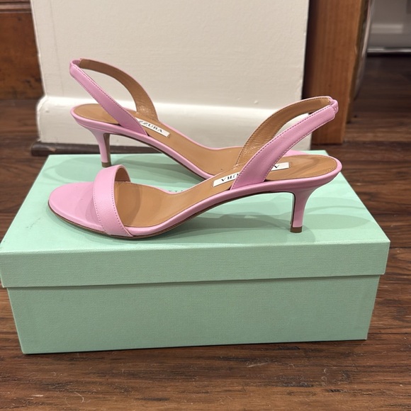 AQUAZZURA So Nude 50MM Leather Slingback Sandals - Picture 5 of 7